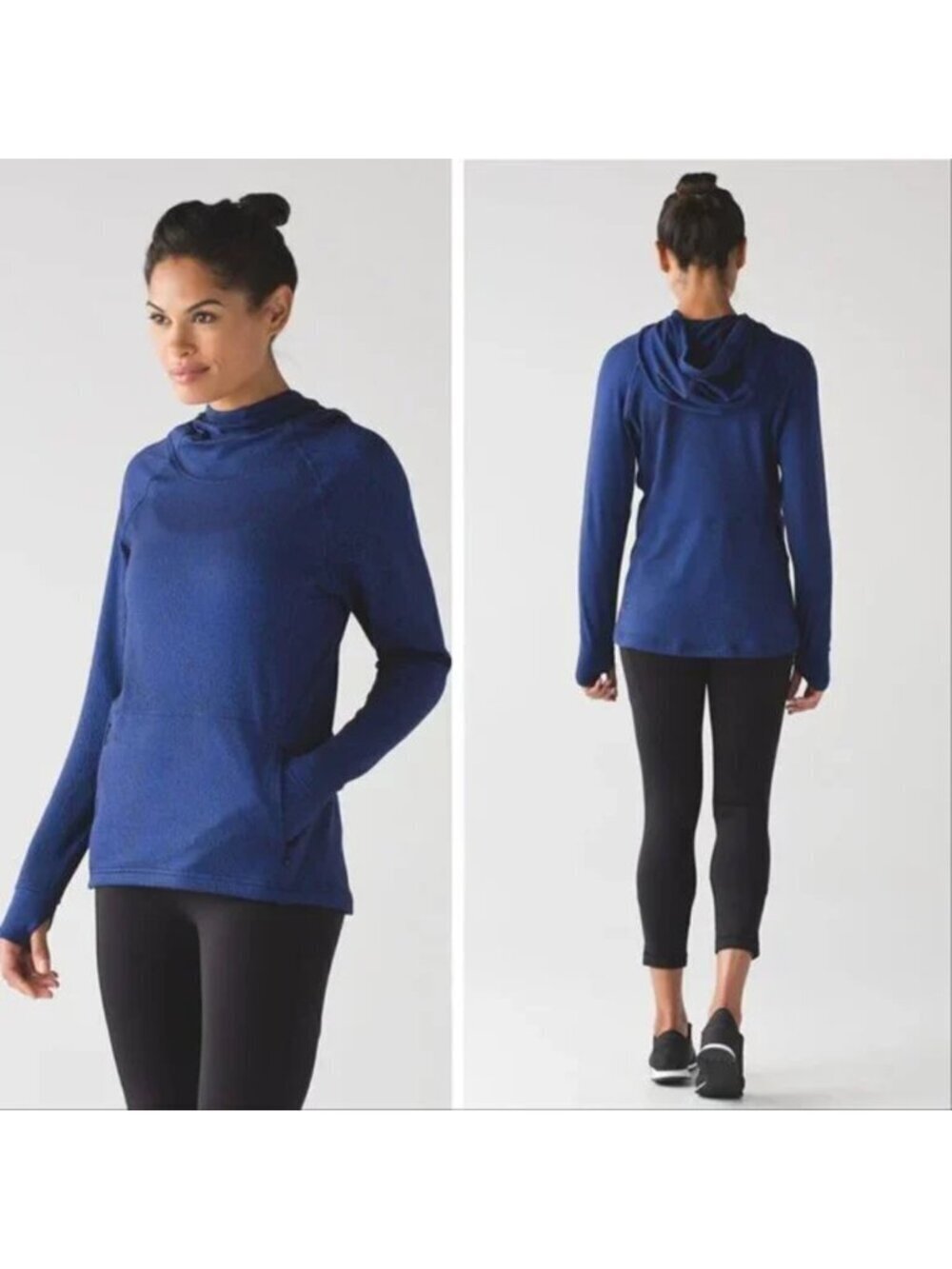 Lululemon Ready To Rulu Hoodie Running Luon Spray Jacquard Sapphire Blue Black